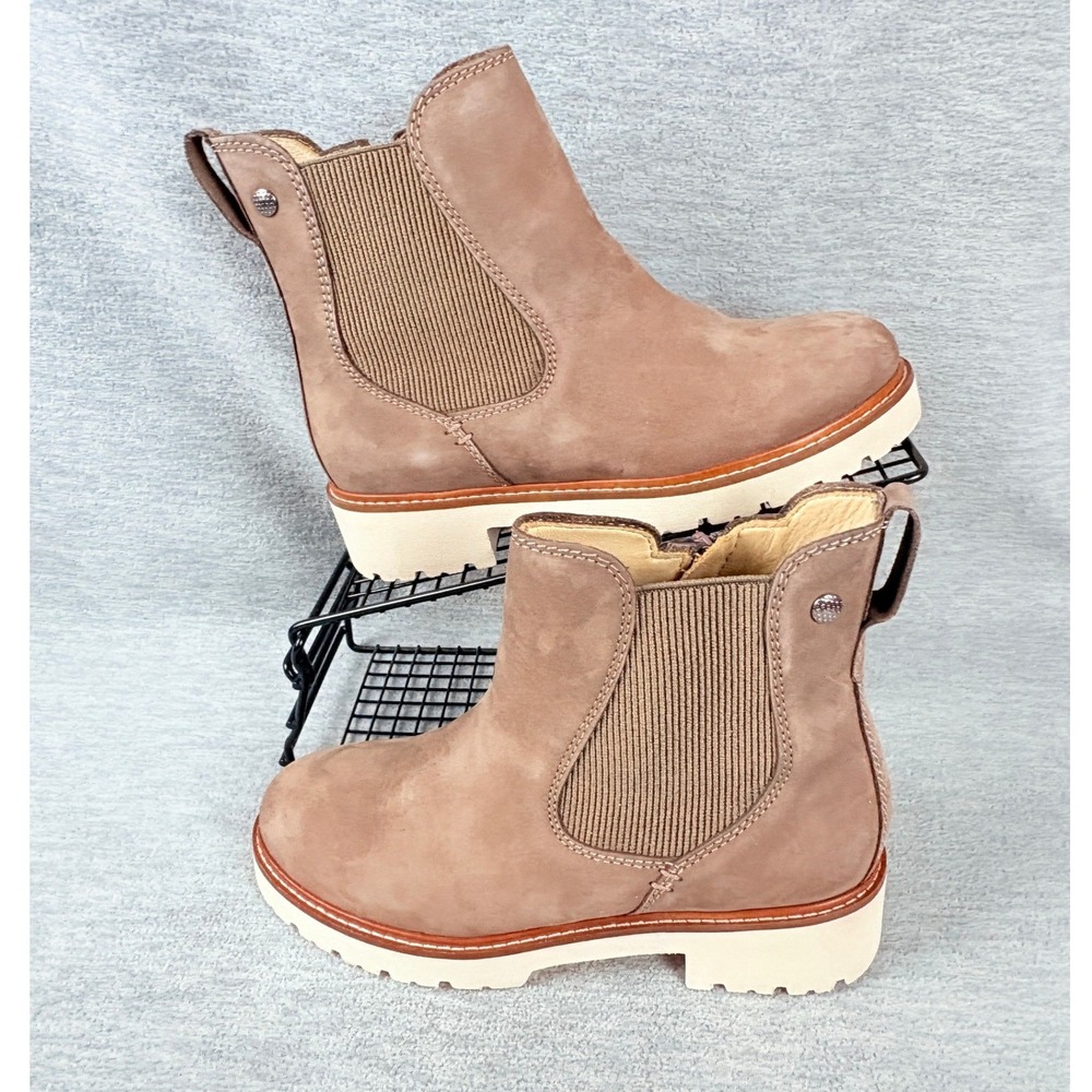 Samuel Hubbard Van Ness Chelsea Boots Womens 5.5 M Gray Taupe Leather Ankle Zip